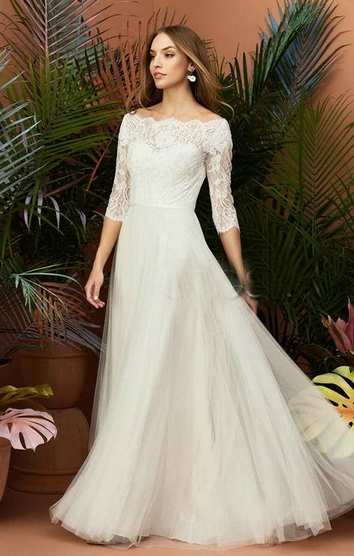 a line tulle wedding dress 1484-001