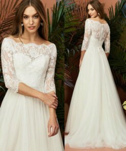 a line tulle wedding dress 1484-002