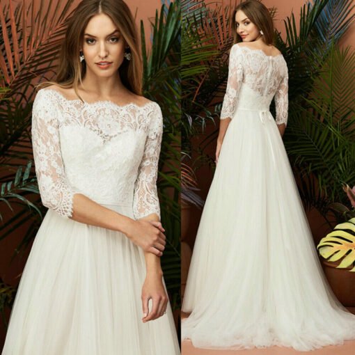 a line tulle wedding dress 1484-002