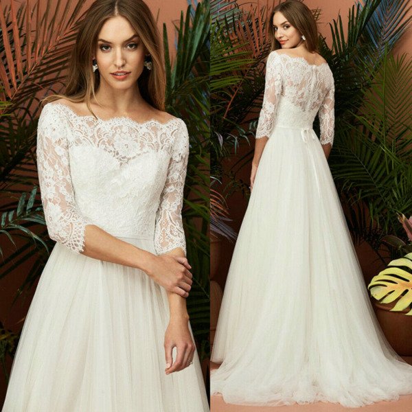 a line tulle wedding dress 1484-002