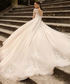 a line wedding dress long sleeve 1477-003