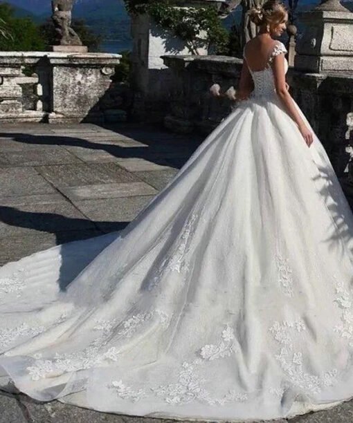 cap sleeve wedding dress 1479-002