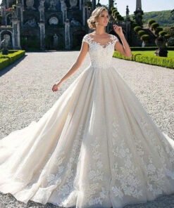 cap sleeve wedding dress 1479-003