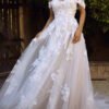 off the shoulder a line wedding dress 1486-001