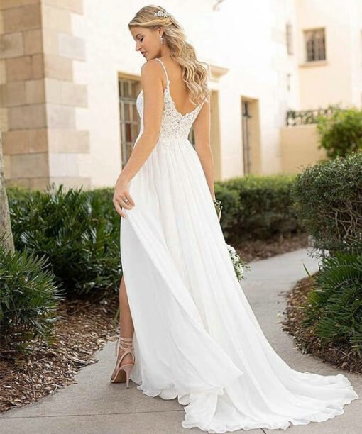 Spaghetti Strap wedding dress 1487-001