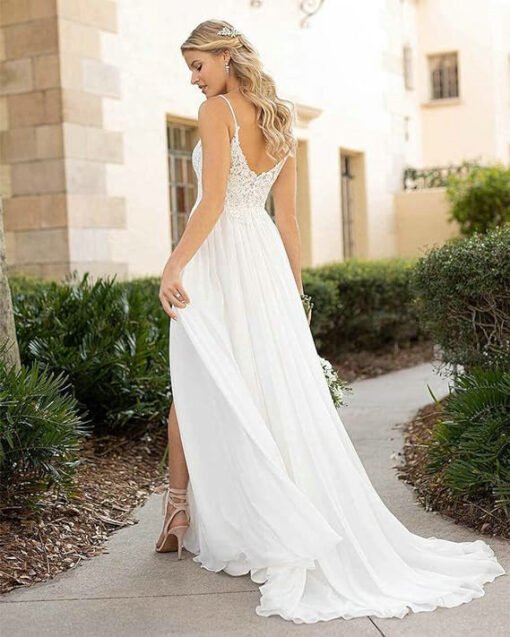 Spaghetti Strap wedding dress 1487-001