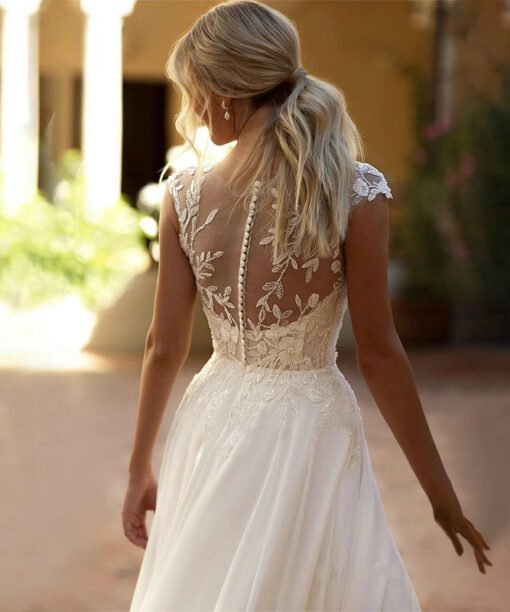 high slit wedding dress 1489-003