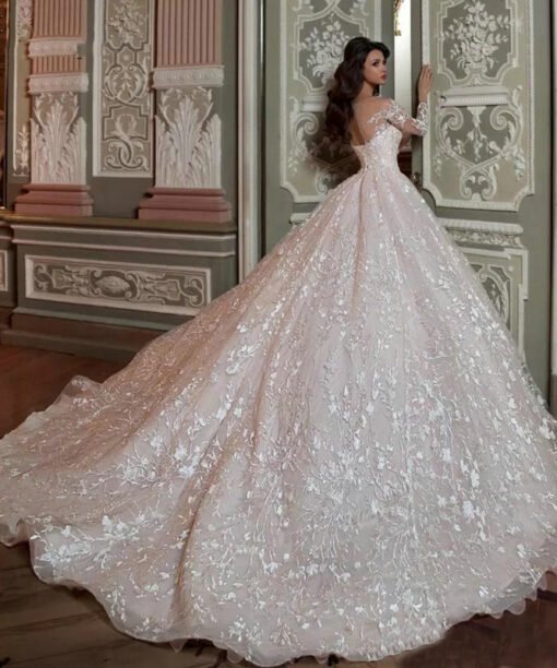 lace ball gown wedding dress 1490-001