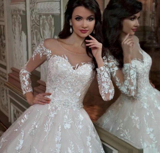lace ball gown wedding dress 1490-005