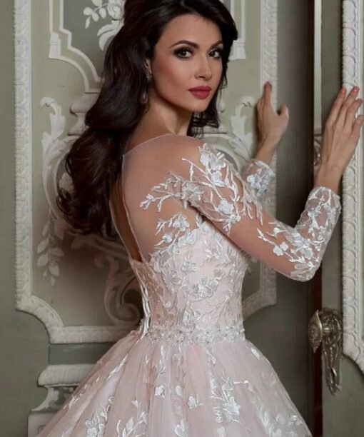 lace ball gown wedding dress 1490-006