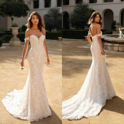 off the shoulder mermaid wedding dress 1491-001
