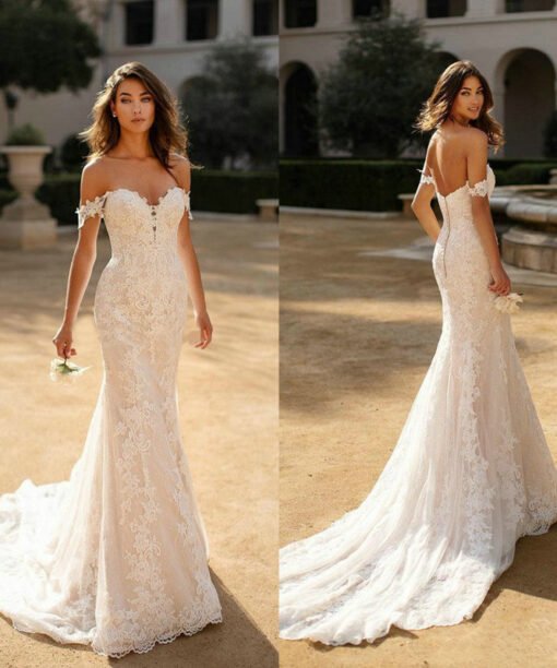 off the shoulder mermaid wedding dress 1491-001