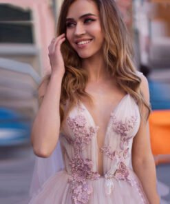 pink tulle wedding dress 1492-002