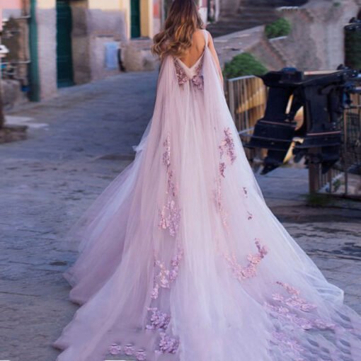 pink tulle wedding dress 1492-003