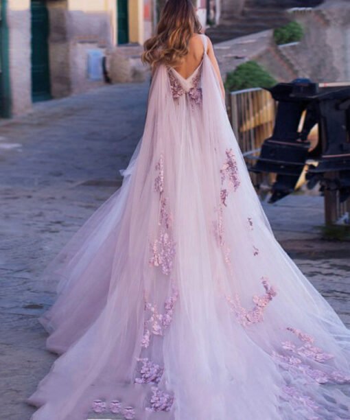 pink tulle wedding dress 1492-003