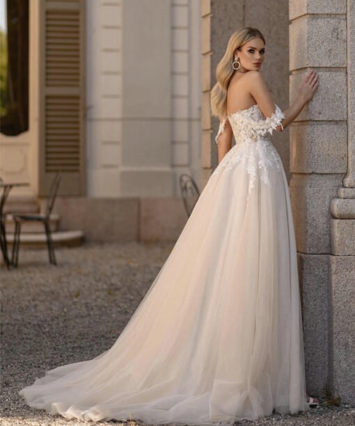 wedding dress with slit 1493-001