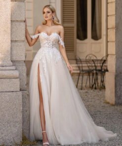 wedding dress with slit 1493-002