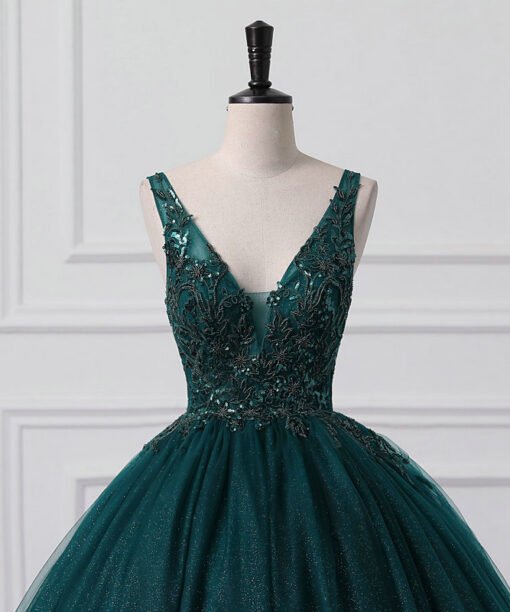 dark green wedding dress 1502-002