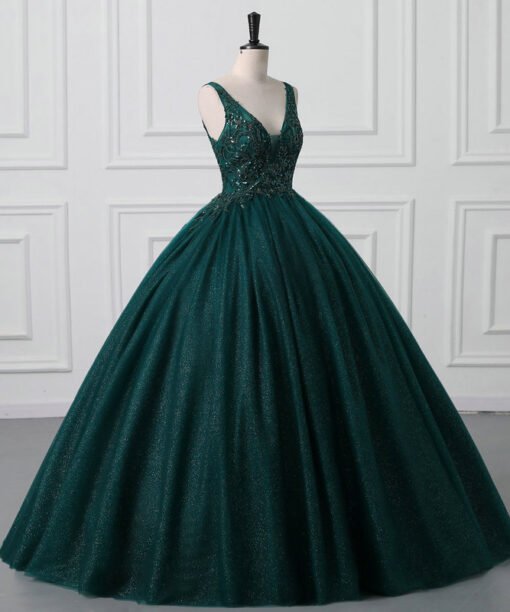 dark green wedding dress 1502-003