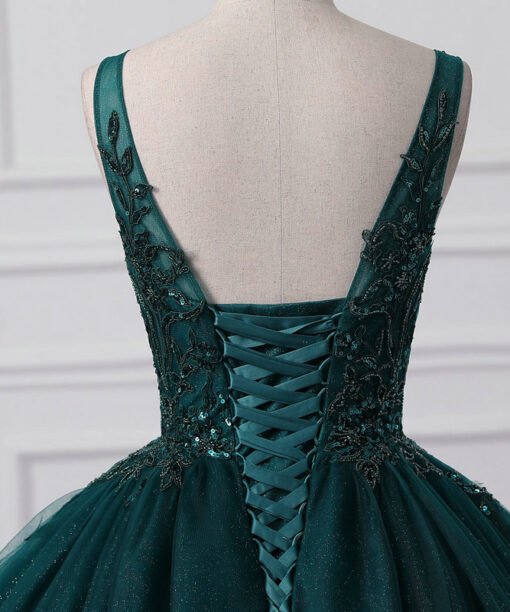 dark green wedding dress 1502-005