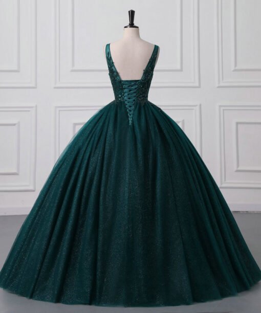 dark green wedding dress 1502-006