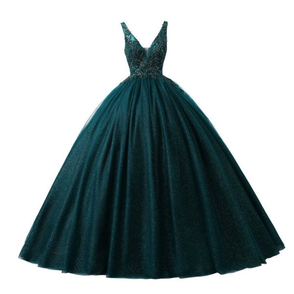 dark green wedding dress 1502-007