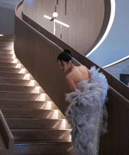 silver evening dress 1506-003