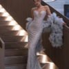 silver evening dress 1506-006
