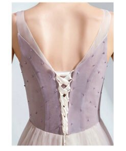 purple prom dress with flowers 1508-02
