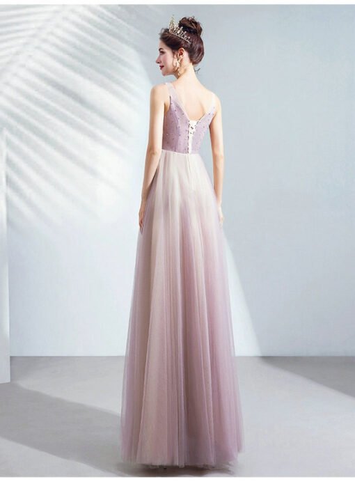 purple prom dress with flowers 1508-07