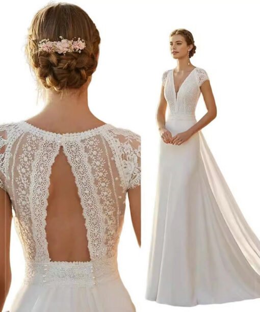 backless a line wedding dress 1516-001
