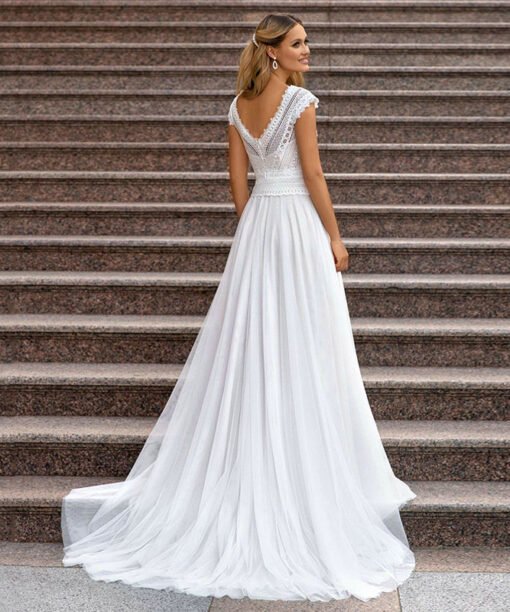 chiffon wedding dress 1509-002