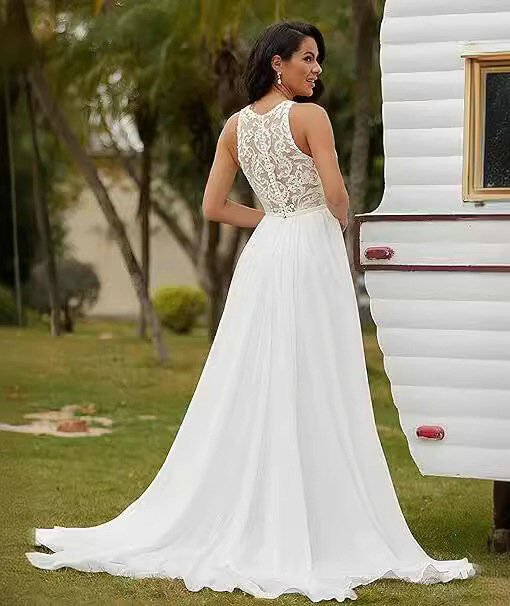 halter a line wedding dress 1519-002