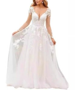 lace a line wedding dress 1511-004