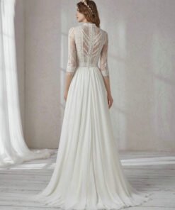 lace and chiffon wedding dress 1513-002