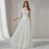 lace and chiffon wedding dress 1513-004
