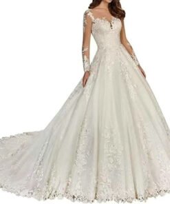 long sleeve ball gown wedding dress 1522-002