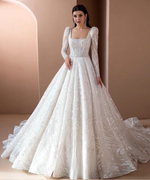 square neckline wedding dress 1514-002