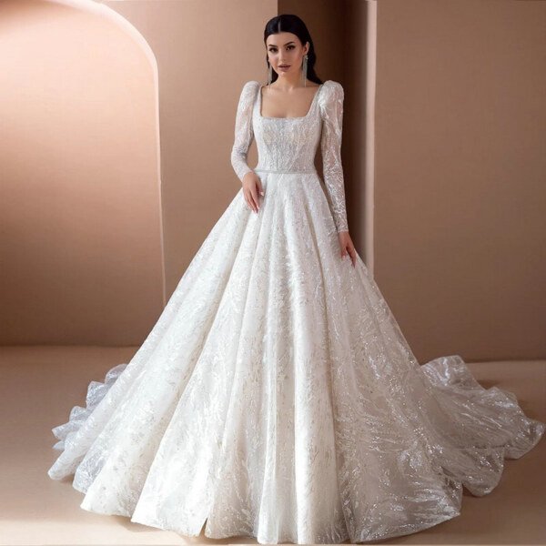 square neckline wedding dress 1514-002