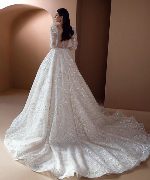 square neckline wedding dress 1514-003