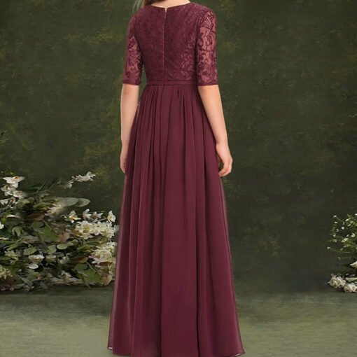 burgundy flower girl dress 1543-001