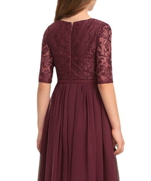 burgundy flower girl dress 1543-002