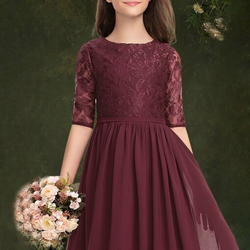 burgundy flower girl dress 1543-003