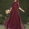 burgundy flower girl dress 1543-004