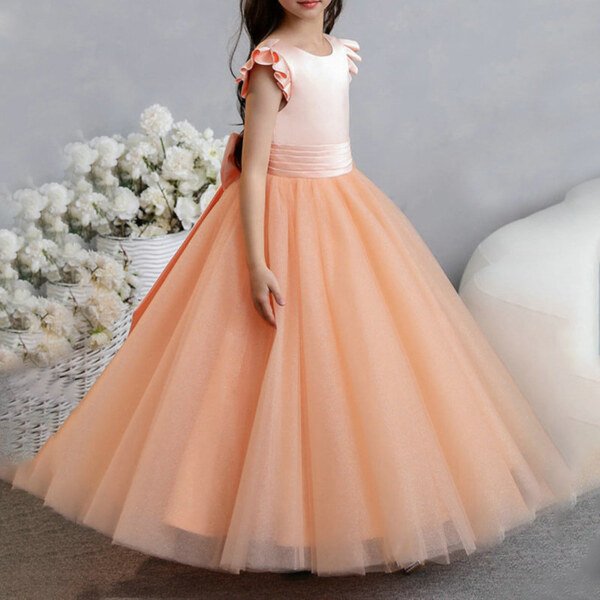 orange flower girl dress 1548001