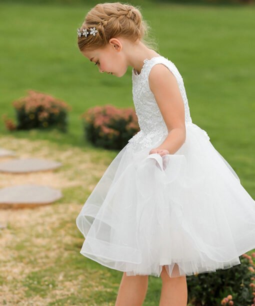 white flower girl dresses 1544-004