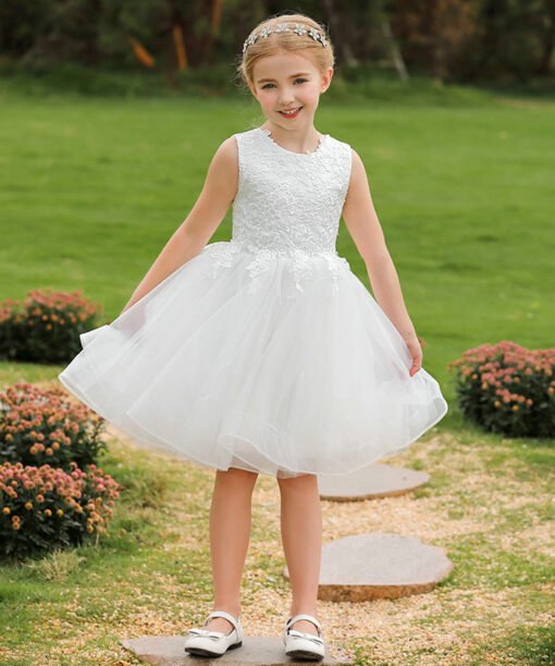 white flower girl dresses 1544-005