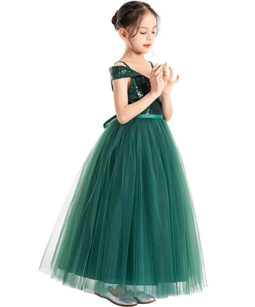 emerald green flower girl dress 1566-002