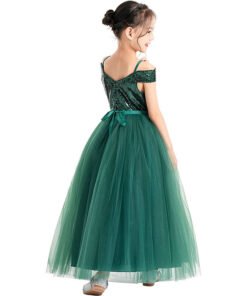 emerald green flower girl dress 1566-005