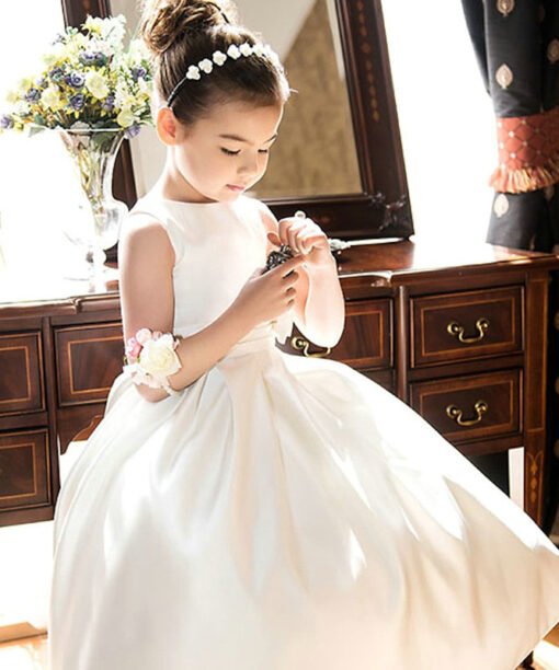 satin flower girl dress 1565-001